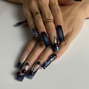 Midnight Cherry 3D Press-On Nails - Aninail